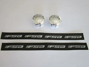 NOS FSA HANDLEBAR HANDLE BAR END PLUGS CAPS CHROME AND TAPES - Picture 1 of 5