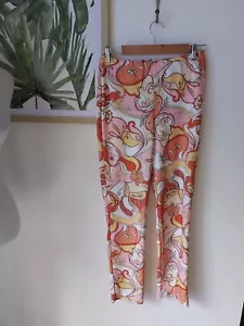BOOHOO Sz 12 M Fitted Flower Power Pants retro style flowers festival boho - Picture 1 of 6