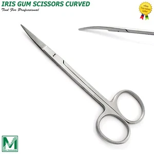 IRIS GUM SCISSORS CURVED SHARP FINE TIP SURGICAL DENTAL GERMAN STEEL - Picture 1 of 2