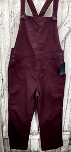 Ocean + Coast Maroon Lodge Overalls Size 8 Lightweight Wide Leg Romper - Picture 1 of 8