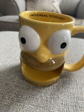 Universal Studios Exclusive Homer Simpson Coffee Mug Donut Holder 3D Head New