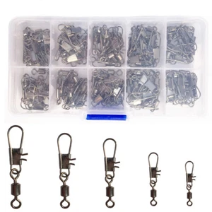 Rodamiento de bolas giratorio con broches de presión barril de pesca de agua salada giratorio 100 un. - Imagen 1 de 12