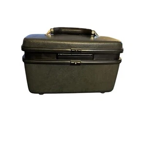 VTG 70’s Samsonite Silhouette Hard Shell Gray Train Cosmetic Makeup Travel Case - Picture 1 of 10