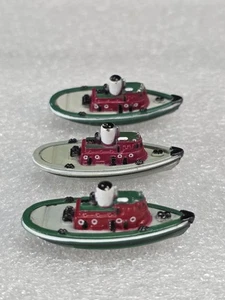 Micro Machines Tug Boat Lot of 3 , 2 Green & 1 Gray - Picture 1 of 4