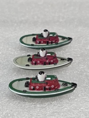 Micro Machines Tug Boat Lot of 3 , 2 Green & 1 Gray - Image 1 of 4