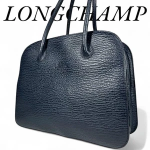 Raro Bolso de Mano Longchamp Bolso de Mano Cuero Auténtico Excelente de JAPÓN - Imagen 1 de 17
