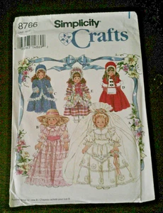 Simplicity Crafts 8766 Doll Clothes Sewing Pattern - Uncut - Picture 1 of 2