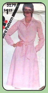 Misses Pullover SHIRTDRES Pattern w SASH V-neck  Simplicity 5279 Vtg 1981 - Picture 1 of 4