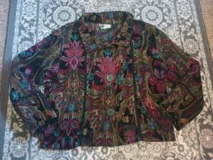 Habitat Tapestry Woven Jacket XL Artsy Eclectic Abstract Bohemian - Picture 1 of 13