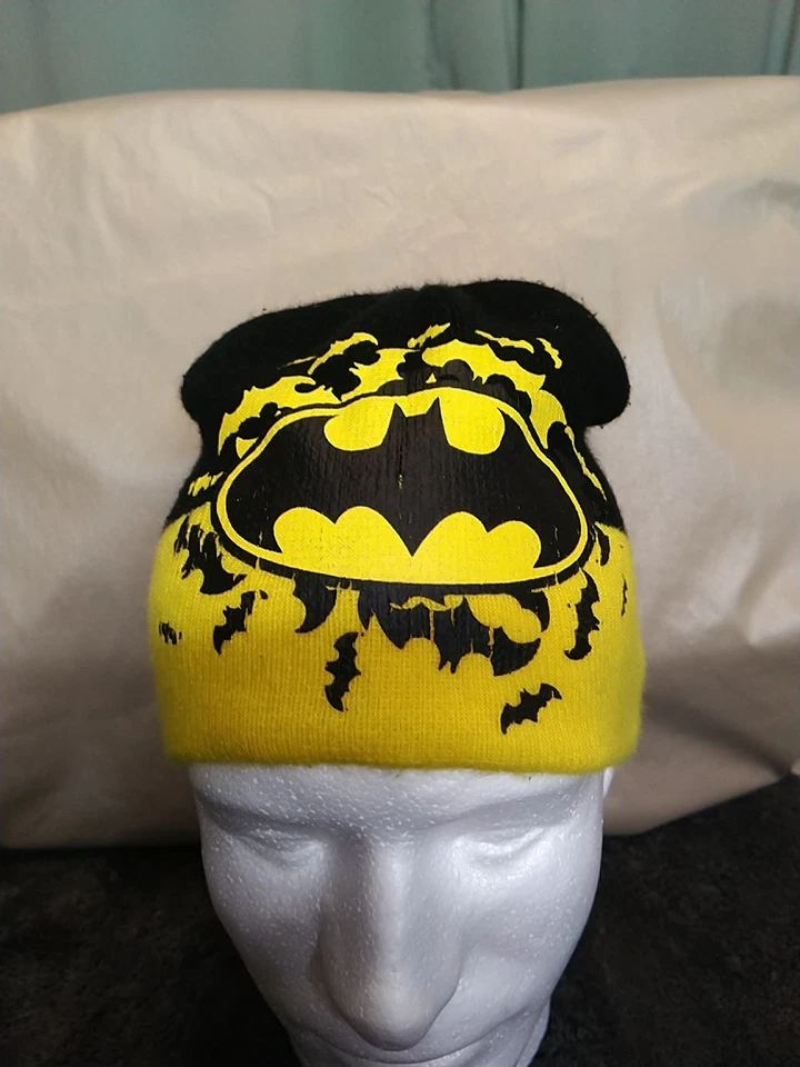 Бэтмен Beanie шляпа зимняя крышка черный/желтый, один размер, DC Comic - Изображение 1 из 4