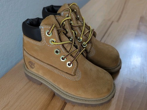 Stivali impermeabili premium Timberland taglia 7 M bambino pelle nabuk grano