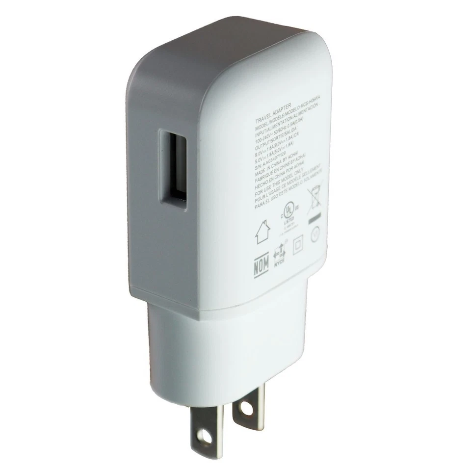 LG (9V/1.8A) Fast Charge Wall Charger Single USB Adapter - White (MCS-H06WA) - Image 1 of 3