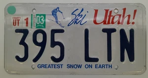 Utah Ski Utah! Greatest Snow on Earth '395 LTN' Metall Nummernschild A16 G104 - Bild 1 von 10