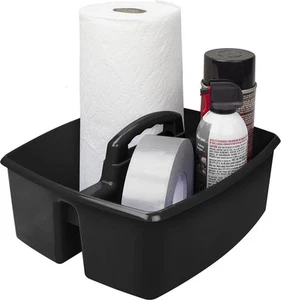 2-Compartment Large Caddy – Multipurpose Classroom Organizer with Handle, Bla... - Picture 1 of 7