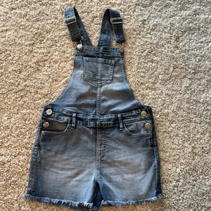 Girls Nisha Silver Jean Co. Denim Short Overalls Size 14 - Picture 1 of 6