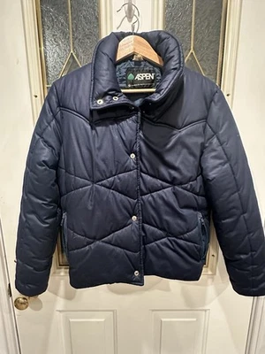 Abrigo acolchado azul Aspen vintage talla grande para mujer cremallera completa Foto 1 de 4