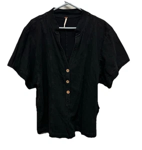 Free People Easton Strampler Damen Größe M Schwarz Freizeit Boho Strand - Bild 1 von 7