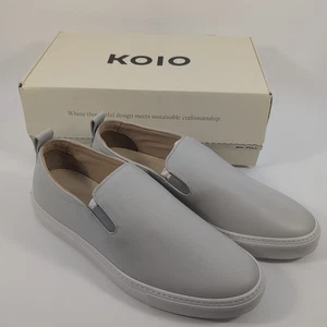 Koio Garda italienische Leder Slipper Sneaker in Sandsteingrau Größe 13 neu im Karton  - Bild 1 von 12