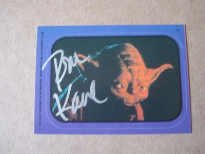 TOM KANE  the voice of YODA Signed Autograph Card Return of The Jedi sticker #1 - Image 1 of 3
