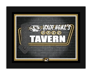 Letrero personalizado con estampado de taberna de neón enmarcado de los Tigres de Missouri 18x14 - Imagen 1 de 1