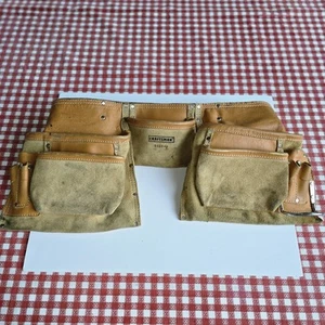 Craftsman 12 Pocket Work Apron Leather Carpenters Tool Pouch w/ Belt #940646 - Picture 1 of 15