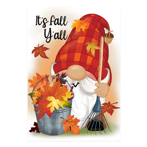 Raking Gnome Suede House Flag - Picture 1 of 2