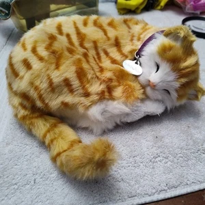 Perfect Petzzz Realistic Tabby Cat Stuffed Animal Toy Orange Striped 9" Untested - Picture 1 of 9