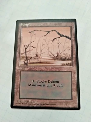 MTG Swamp (Sumpf) German FBB Regular Miscut - Bit of EDge Wear - See Pics - Image 1 of 4