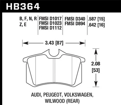 Rear Disc Brake Pad Set for 1987 Volkswagen Scirocco 16-Valve - Image 1 of 4