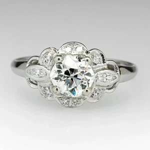 2Ct Round Cut Lab Created Diamond Women's Engagement Ring 14K White Gold Plated - Picture 1 of 4