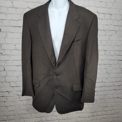 Abrigo Deportivo Blazer Joseph Abboud Marrón 100% Lana 2 Botones Muesca Sin Ventilación 44L Foto 1 de 4