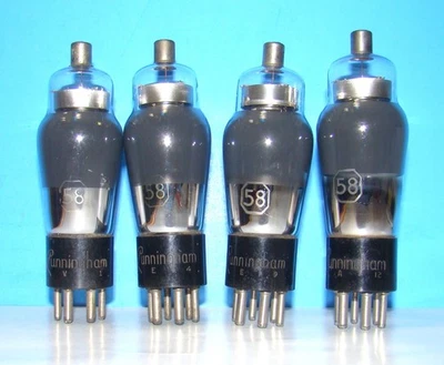Tipo 58 Cunningham Radio Audio Amplificador Vintage Aspirador 4 Tubos Válvulas Probado ST Foto 1 de 3