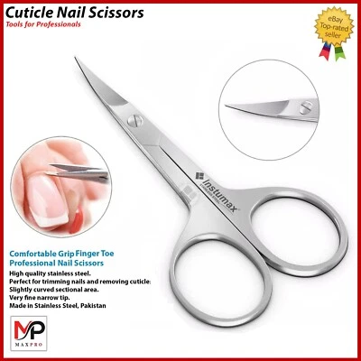 Finger Toe Nail Scissors Curved Arrow Steel Manicure Nail Cuticle Professional - Image 1 of 4