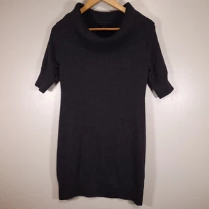 Banana Republic Size S Dark Gray Cowl Neck Angora Blend Knit Sweater Dress - Picture 1 of 5