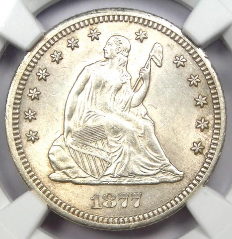 1877-CC Seated Liberty Quarter 25C Carson City - NGC Uncirculated Detail UNC MS Cover