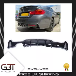 FÜR BMW 4ER F32 F33 F36 PERFORMANCE M SPORT DIFFUSOR HINTEN VALANCE GLÄNZEND SCHWARZ - Bild 1 von 10