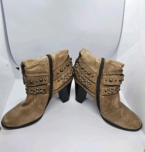 Ana A New Approach Studded Buckle Cowboy Western High Heel Boots Womens Size 7.5 - Picture 1 of 15