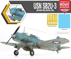 1/48 USN SB2U-3 BOMBER THE BATTLE OF MIDWAY 80TH ANNIV. PLA MODEL ACADEMY 12350 - Picture 1 of 11