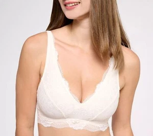 All Worthy Hunter McGrady Lace Plunge Bralette Sea Salt XL Neu - Bild 1 von 1