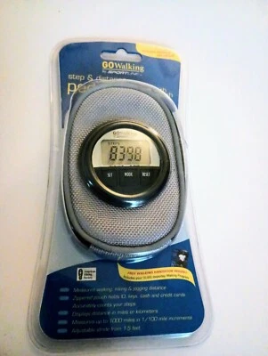 Go Walking Calorie Step & Distance Pedometer Blue Sportline New Sealed W/ Pouch! - Image 1 of 3