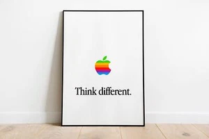 Póster con impresión artística de Apple Origins para hombre museo cueva acabado satinado marco clásico #1 - Imagen 1 de 6