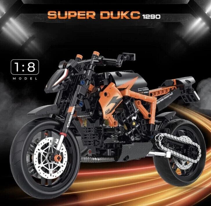 Not Lego Motorbike Superduke Moto Racing 1290 1:8 Model Building Block Set 579pc - Image 1 of 4
