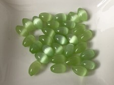 Glasperlen grau Cateye Perlen 8 mm 50 Stück Katzenauge schimmernd  9043