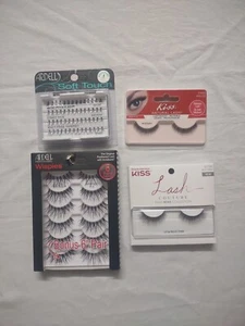 LOT False Eyelashes Ardell & KISS Soft Touch Faux Mink Wispies Natural Big - Picture 1 of 1