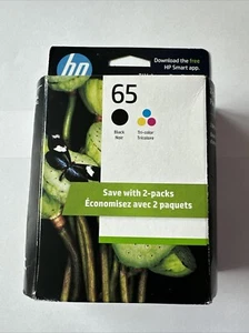 HP 65 Black And Tri-Color Ink Cartridges T0A36AN Exp. 1/2027 - Picture 1 of 2
