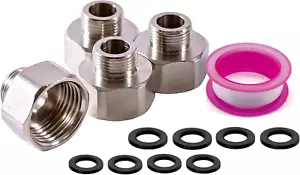 4 PCS Brass Water Line Adapter, Pipe Fittings in 1/2" Female to 3/8" Male Reduce - Picture 1 of 12