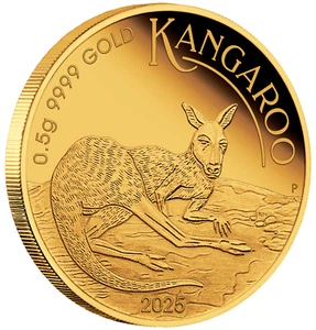 2025 Australia Mini Roo $2 0.5 Gram .9999 Pure Gold Proof coin in card Kangaroo - Picture 1 of 5
