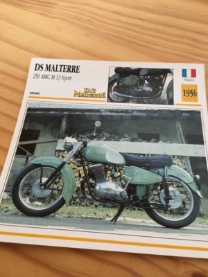 DS Malterre AMC M13 Deporte 1956 Tarjeta Moto Colección Atlas Francia - Imagen 1 de 2