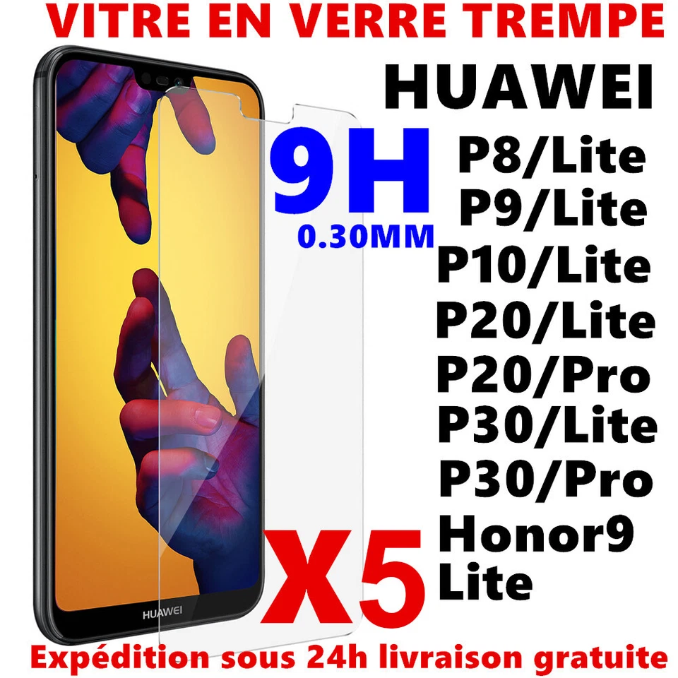 VITRE VERRE TREMPE FILM PROTECTION HUAWEI P9 P10 P20 LITE PRO P30 Pro P40 Lite