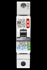 LUPUS 20 AMP TYPE 2 M16 MCB CIRCUIT BREAKER VH201/162 - Picture 1 of 6